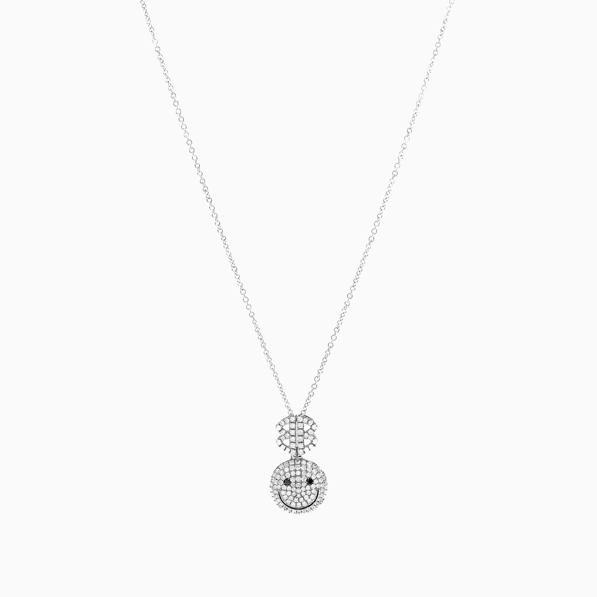 2B Happy All Pave Small Pendant White Gold