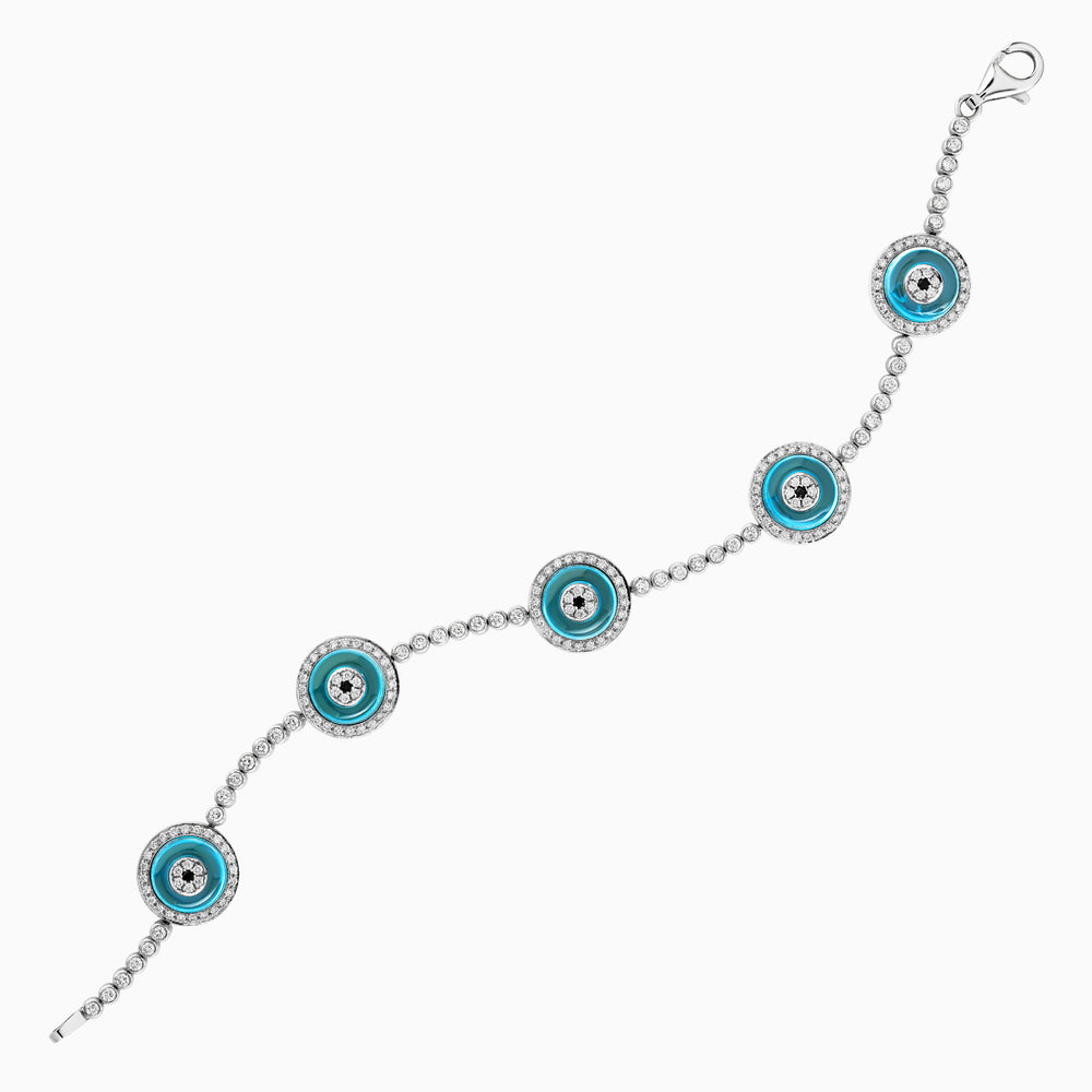 Against Evil Eye Five Eye Diamond Pave Bracelet Lorraine Schwartz Pop