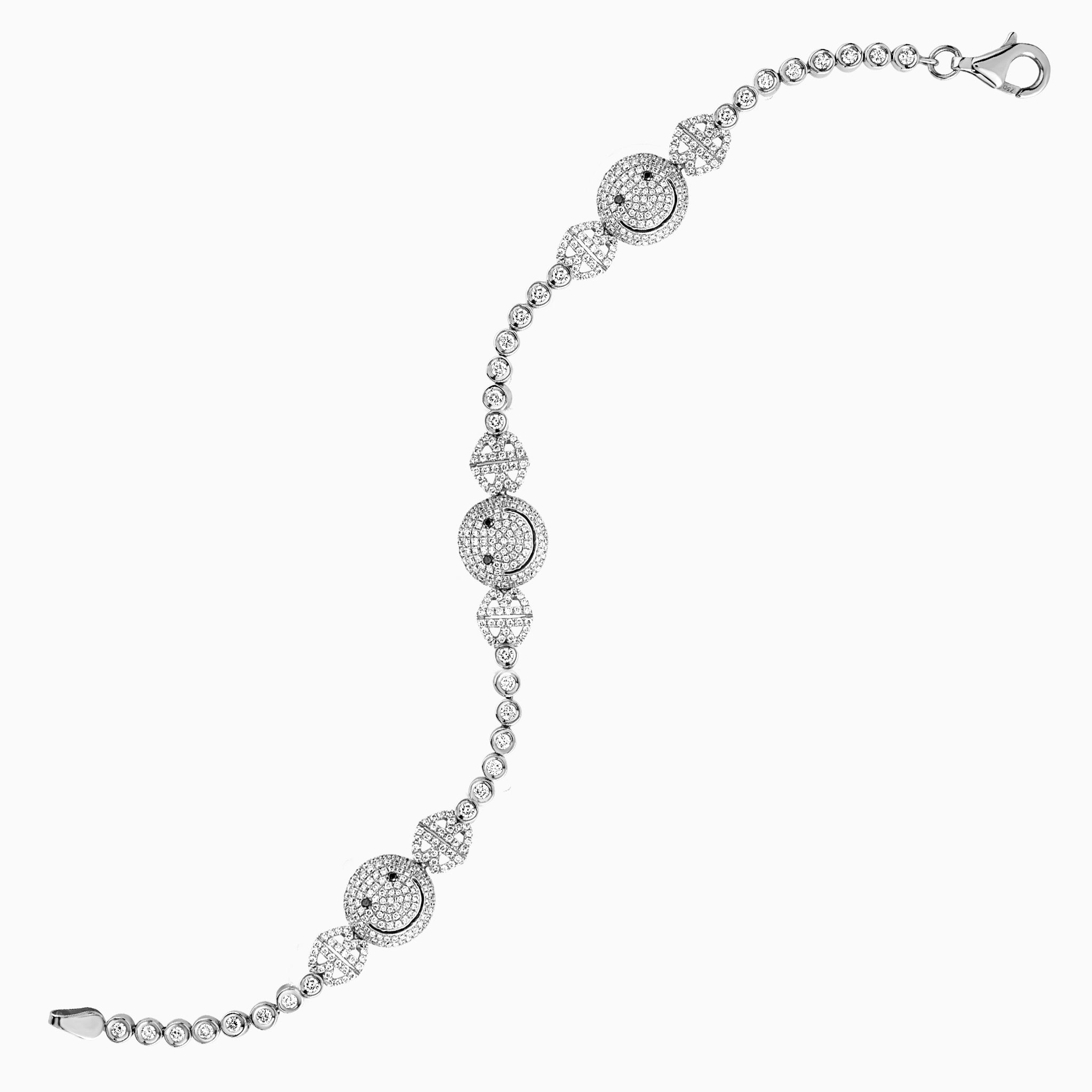 2B Happy All Pave Small Three Face Bracelet